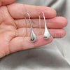 Sterling Silver Dangle Earring, Teardrop Design, Polished, Silver Finish, 02.395.0017