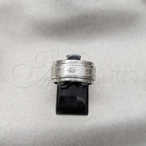 Stainless Steel Mens Ring, Black Polished, Rhodium Finish, 01.63.0706.06