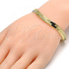 Oro Laminado Basic Bracelet, Gold Filled Style Herringbone Design, Polished, Golden Finish, 5.221.007.1.08