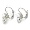 Rhodium Plated Leverback Earring, Flower Design, with Crystal Swarovski Crystals, Polished, Rhodium Finish, 02.239.0012.3