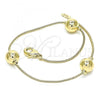 Oro Laminado Fancy Bracelet, Gold Filled Style Ball Design, Polished, Golden Finish, 03.213.0129.08