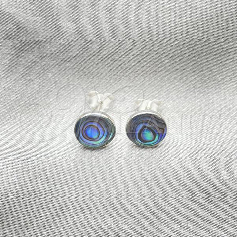Sterling Silver Stud Earring, Ball Design, with Volcano Opal, Polished, Silver Finish, 02.410.0001.5