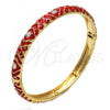 Oro Laminado Individual Bangle, Gold Filled Style with White Crystal, Red Enamel Finish, Golden Finish, 07.246.0007.1.05 (07 MM Thickness, Size 5 - 2.50 Diameter)
