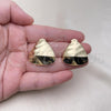 Oro Laminado Stud Earring, Gold Filled Style Polished, Golden Finish, 02.163.0296