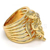 Oro Laminado Multi Stone Ring, Gold Filled Style Angel Design, with White Cubic Zirconia, Polished, Golden Finish, 01.60.0001.12 (Size 12)