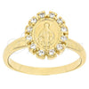 Oro Laminado Multi Stone Ring, Gold Filled Style Virgen Maria Design, with White Cubic Zirconia, Polished, Golden Finish, 5.165.022.07 (Size 7)