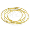 Oro Laminado Set Bangle, Gold Filled Style Diamond Cutting Finish, Golden Finish, 07.59.0063.06 (13 MM Thickness, Size 6 - 2.75 Diameter)