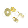 Oro Laminado Stud Earring, Gold Filled Style Polished, Golden Finish, 02.156.0611