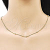 Oro Laminado Basic Necklace, Gold Filled Style Miami Cuban and Ball Design, Polished, Golden Finish, 04.213.0324.18