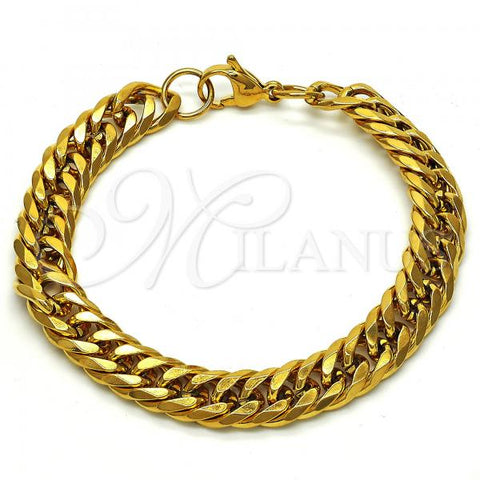 Stainless Steel Basic Bracelet, Polished, Golden Finish, 03.256.0025.08