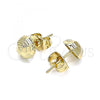 Oro Laminado Stud Earring, Gold Filled Style Diamond Cutting Finish, Golden Finish, 02.100.0120