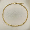 Oro Laminado Basic Anklet, Gold Filled Style Miami Cuban Design, Polished, Golden Finish, 04.213.0095.10