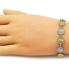 Oro Laminado Tennis Bracelet, Gold Filled Style Guadalupe Design, Diamond Cutting Finish, Two Tone, 03.341.0241.07