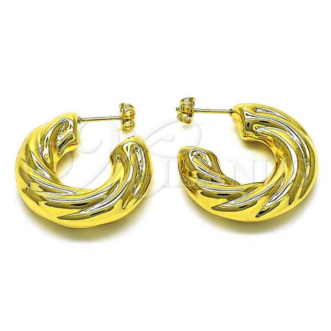 Oro Laminado Medium Hoop, Gold Filled Style and Hollow Polished, Golden Finish, 02.341.0173.30