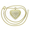 Oro Laminado Pendant Necklace, Gold Filled Style Heart Design, Polished, Golden Finish, 04.117.0037.20