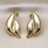 Oro Laminado Stud Earring, Gold Filled Style Hollow Design, Polished, Golden Finish, 02.428.0050