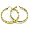 Oro Laminado Large Hoop, Gold Filled Style Hollow Design, Diamond Cutting Finish, Golden Finish, 02.170.0309.60