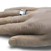 Stainless Steel Mens Ring, with White Cubic Zirconia, Polished, Steel Finish, 01.328.0005.09 (Size 9)