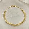 Oro Laminado Fancy Bracelet, Gold Filled Style Ball Design, Polished, Golden Finish, 03.32.0582.07