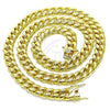 Oro Laminado Basic Necklace, Gold Filled Style Miami Cuban Design, Polished, Golden Finish, 03.278.0002.24