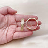 Oro Laminado Huggie Hoop, Gold Filled Style with White Micro Pave, Polished, Golden Finish, 02.204.0059.30