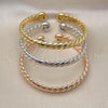 Oro Laminado Trio Bangle, Gold Filled Style Polished, Tricolor, 07.170.0030