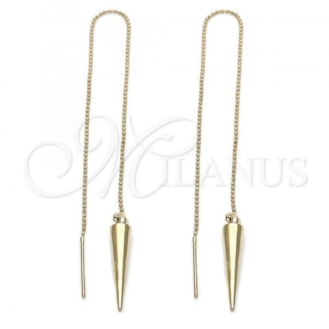 Oro Laminado Threader Earring, Gold Filled Style Golden Finish, 5.116.002