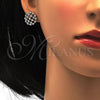Sterling Silver Earring and Pendant Adult Set, with White Cubic Zirconia, Polished, Rhodium Finish, 10.175.0025