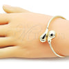 Oro Laminado Individual Bangle, Gold Filled Style Teardrop and Hollow Design, Polished, Golden Finish, 07.60.0004