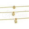 Oro Laminado Pendant Necklace, Gold Filled Style with White Cubic Zirconia, Polished, Golden Finish, 04.60.0011.18