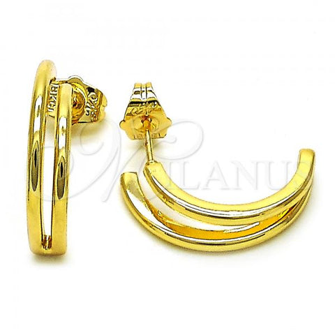 Oro Laminado Stud Earring, Gold Filled Style Polished, Golden Finish, 02.195.0179