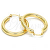 Oro Laminado Medium Hoop, Gold Filled Style Hollow Design, Polished, Golden Finish, 5.136.005.30