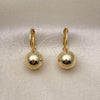 Oro Laminado Leverback Earring, Gold Filled Style Polished, Golden Finish, 02.122.0105