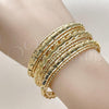 Oro Laminado Trio Bangle, Gold Filled Style Diamond Cutting Finish, Golden Finish, 07.282.0043