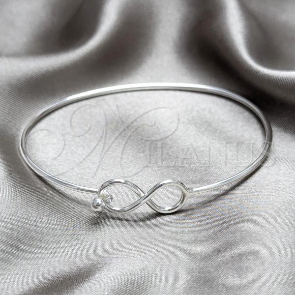 Sterling Silver Individual Bangle, Infinite Design, Polished, Silver Finish, 07.393.0004.05