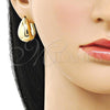 Oro Laminado Huggie Hoop, Gold Filled Style Teardrop Design, Polished, Golden Finish, 02.195.0367.18