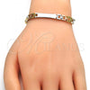 Oro Laminado Solid Bracelet, Gold Filled Style Polished, Tricolor, 03.102.0046.08