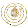 Oro Laminado Pendant Necklace, Gold Filled Style Altagracia Design, Polished, Golden Finish, 04.179.0002.18