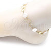 Oro Laminado Fancy Anklet, Gold Filled Style with Ivory Pearl, Polished, Golden Finish, 03.386.0024.10