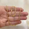 Oro Laminado Basic Necklace, Gold Filled Style Rope Design, Polished, Golden Finish, 04.64.0001.16