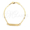 Oro Laminado ID Bracelet, Gold Filled Style Mariner Design, Polished, Golden Finish, 03.32.0290.06