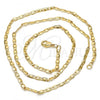 Oro Laminado Basic Necklace, Gold Filled Style Mariner Design, Polished, Golden Finish, 04.213.0070.20