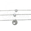 Rhodium Plated Pendant Necklace, Heart Design, with White Cubic Zirconia, Polished, Rhodium Finish, 04.213.0128.1.16