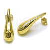 Oro Laminado Stud Earring, Gold Filled Style Teardrop and Hollow Design, Polished, Golden Finish, 02.163.0357