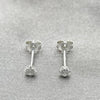 Sterling Silver Stud Earring, with White Cubic Zirconia, Polished, Silver Finish, 02.401.0054.03