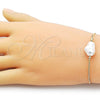 Oro Laminado Fancy Bracelet, Gold Filled Style Rat Tail Design, with Ivory Pearl, Polished, Golden Finish, 03.63.2290.08