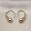 Oro Laminado Stud Earring, Gold Filled Style Teardrop Design, Polished, Golden Finish, 02.428.0002