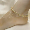 Oro Laminado Basic Anklet, Gold Filled Style Paperclip Design, Polished, Golden Finish, 04.213.0235.10