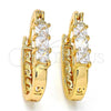 Oro Laminado Small Hoop, Gold Filled Style with White Cubic Zirconia, Polished, Golden Finish, 02.196.0033.15