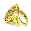 Oro Laminado Multi Stone Ring, Gold Filled Style with White Micro Pave, Polished, Golden Finish, 01.118.0022.07 (Size 7)